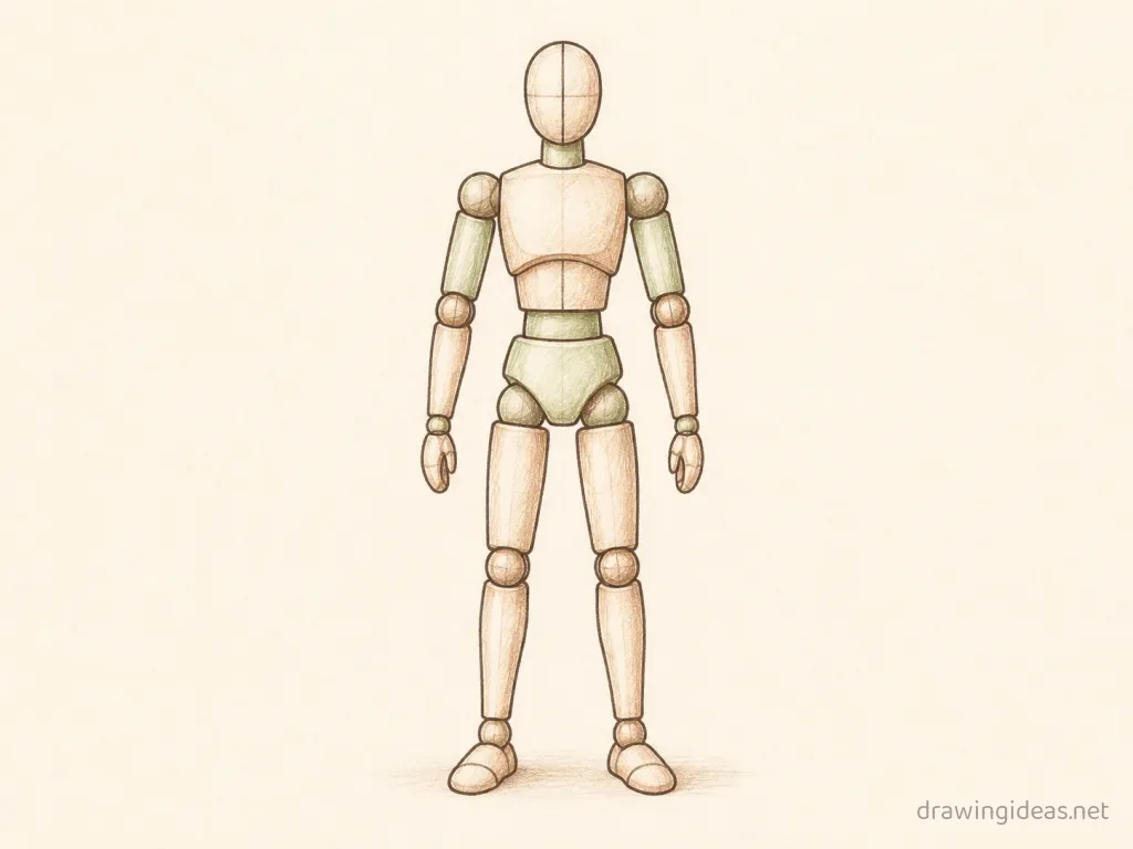Base drawing — hand-drawn base illustration with ink lines and soft colors
